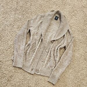 Cozy Tan Cable Knit Cardigan
